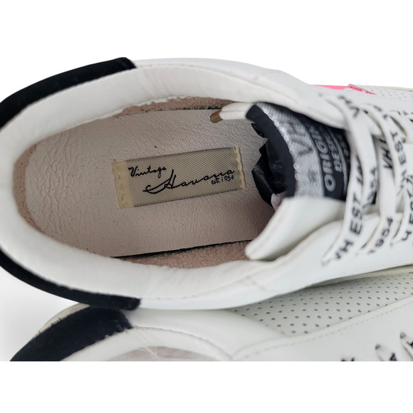 Vintage Havana Gadol-7 Sneakers White Pink Star Size 7 Logo Laces EUC - Picture 4 of 6